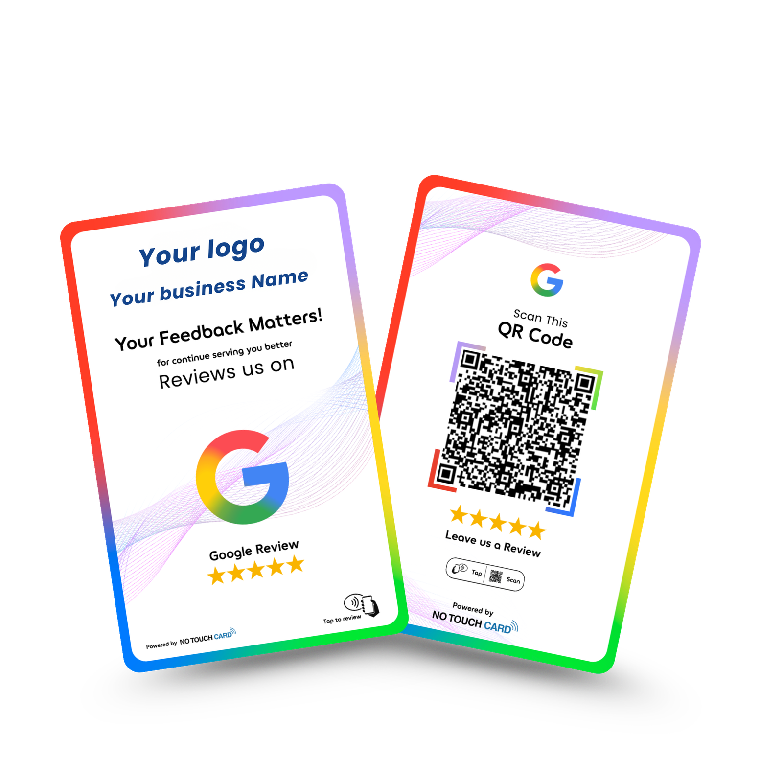 Custom Google Review NFC Card with QR Code – Smart Tap & Scan Feedback Solution