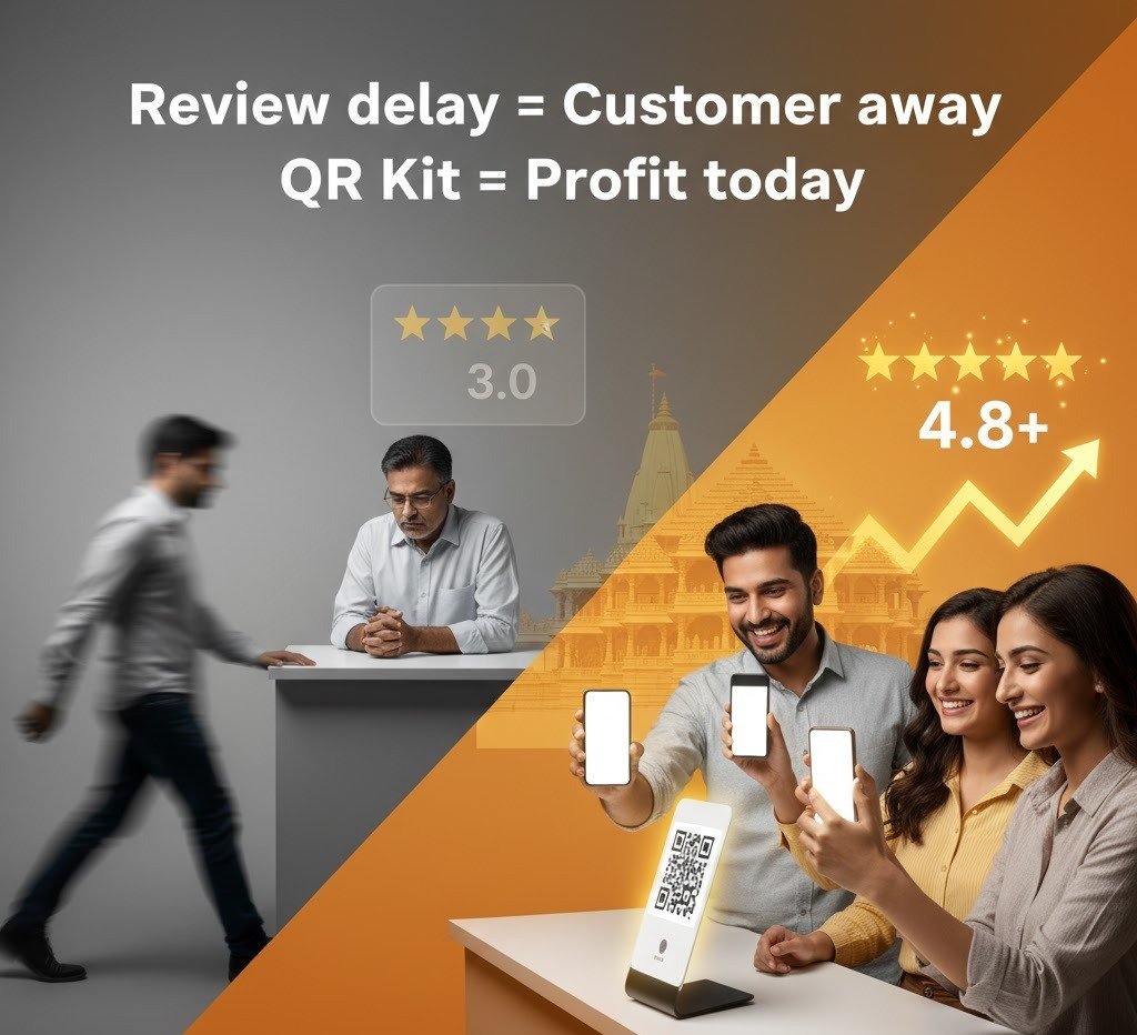 Rating improvement chart with NFC + QR reviews